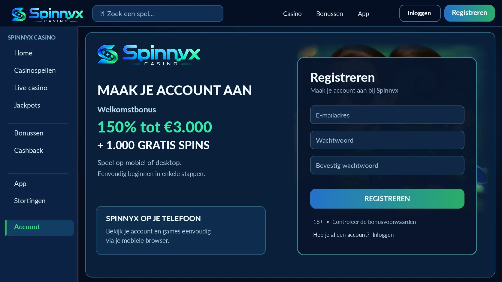 Spinnyx Casino Nederland: Casino Review, Spellen en Uitbetalingen image 2